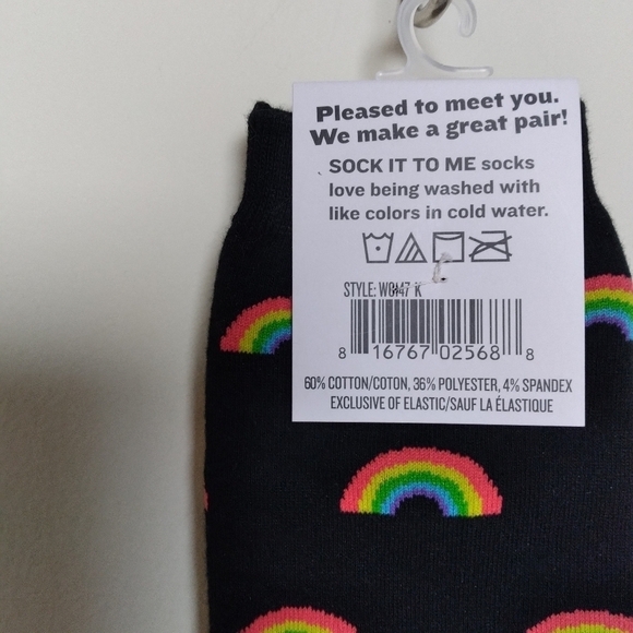 Sock It To Me Women's Retro Rainbow Print Crew Socks New with Tags - Picture 7 of 7